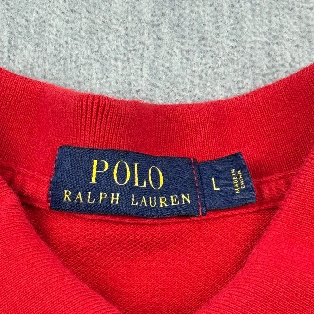 Polo Ralph Lauren‎ Shirt Mens Large Red Pony Rugby Classic Short Sleeve Casual